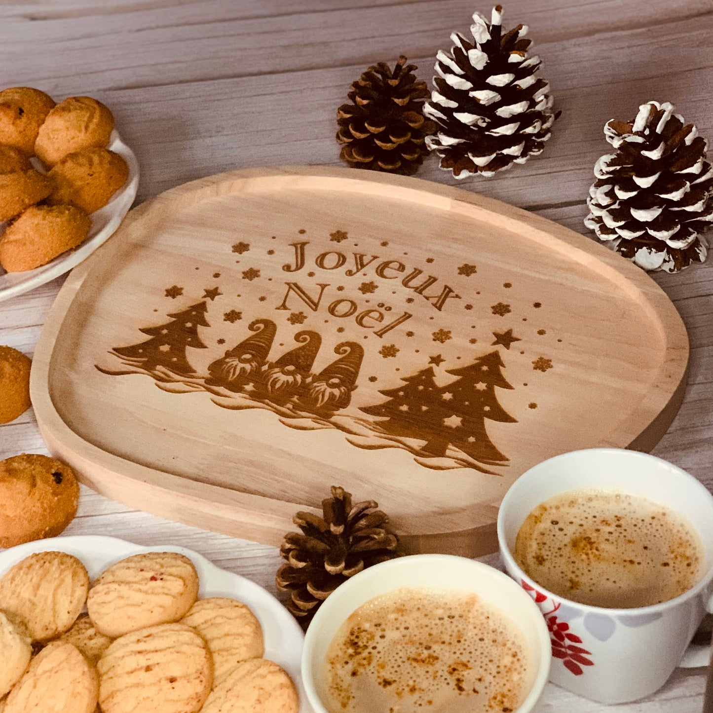 Plateau de service Gnomes de Noël
