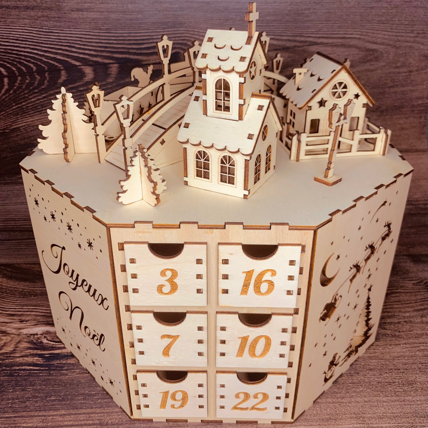Calendrier de l'Avent en bois