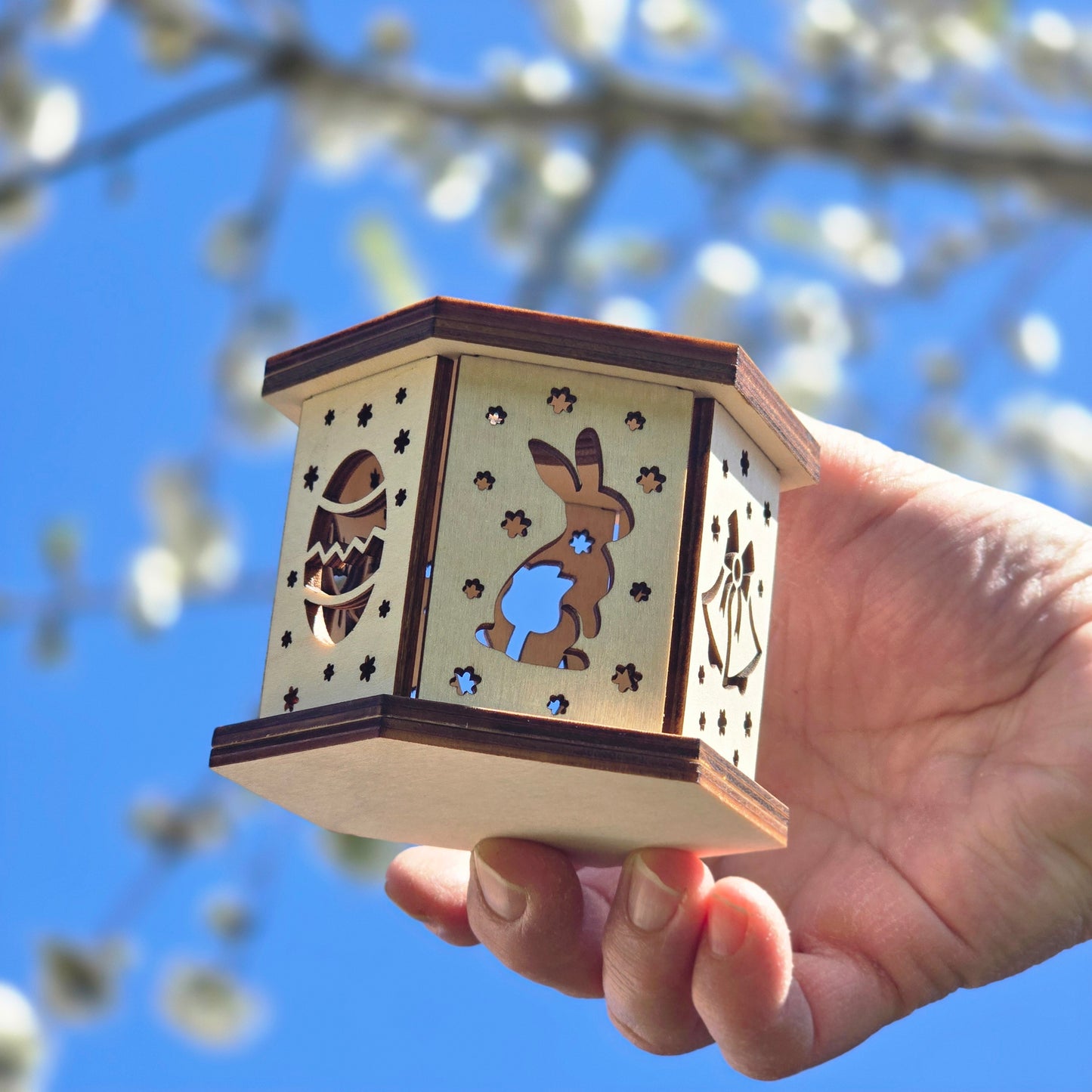 Photophore Printanier en Bois